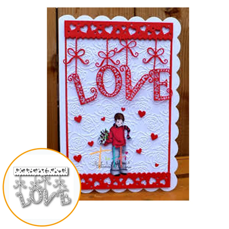 

Naifumodo Craft Die Love Metal Cutting Frame Dies Valentine's Day New 2019 Scrapbooking for Card Making DIY Embossing Diecut