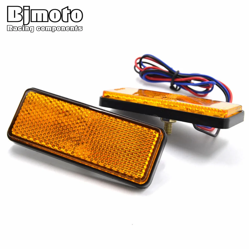 Bjmoto Новый 2x Универсальный светодиодный отражатель красный желтый задний стоп