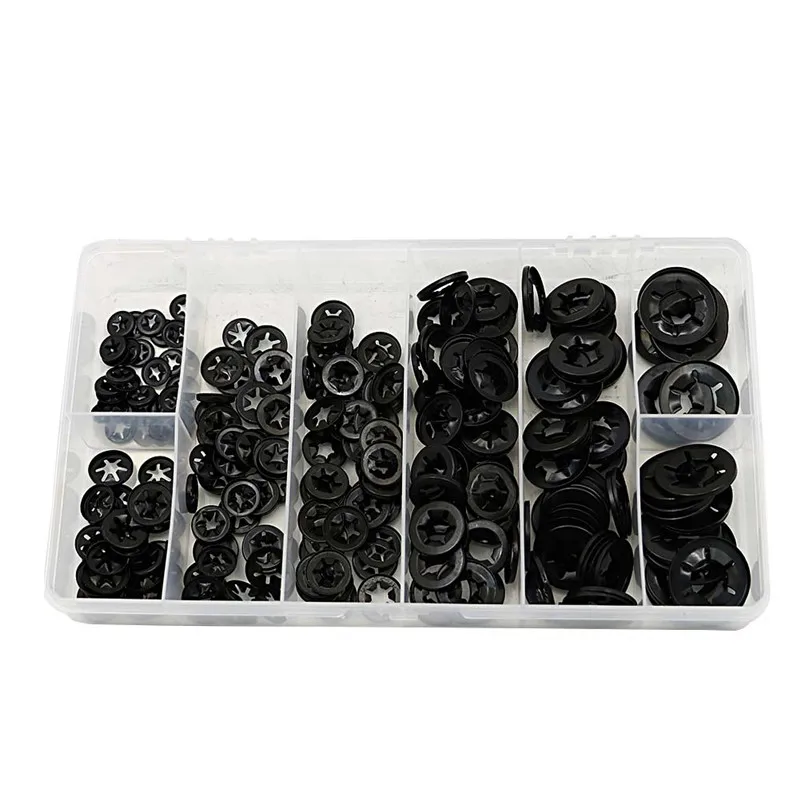 In stock 260PCS Push on Nut Retainer Locking Washer Flat Clips