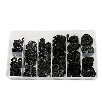 

In stock 260PCS Push on Nut Retainer Locking Washer Flat Clips Fasteners Assortment Kit