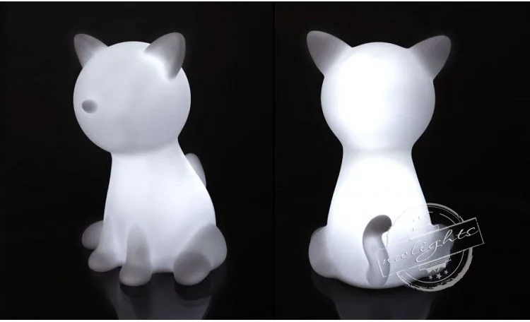 Кошка светодиодный ночник белый+ многоцветный меняющий свет прекрасная игрушка для животных лампы для подарок для детей и студентов