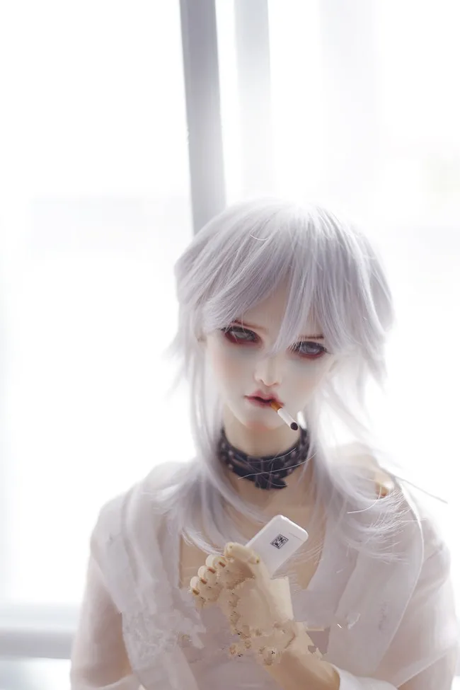 BJD Doll 1//4 7-8 Wig Short Afro Hair Fabric Fur Wig for Boy Girl Light Yellow