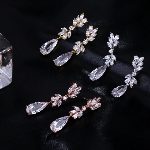 Emmaya Trendy 3 Colors Leaf Earrings High Quality Cubic Zircon Earrings Women Wedding Jewelry Gift - Image 5