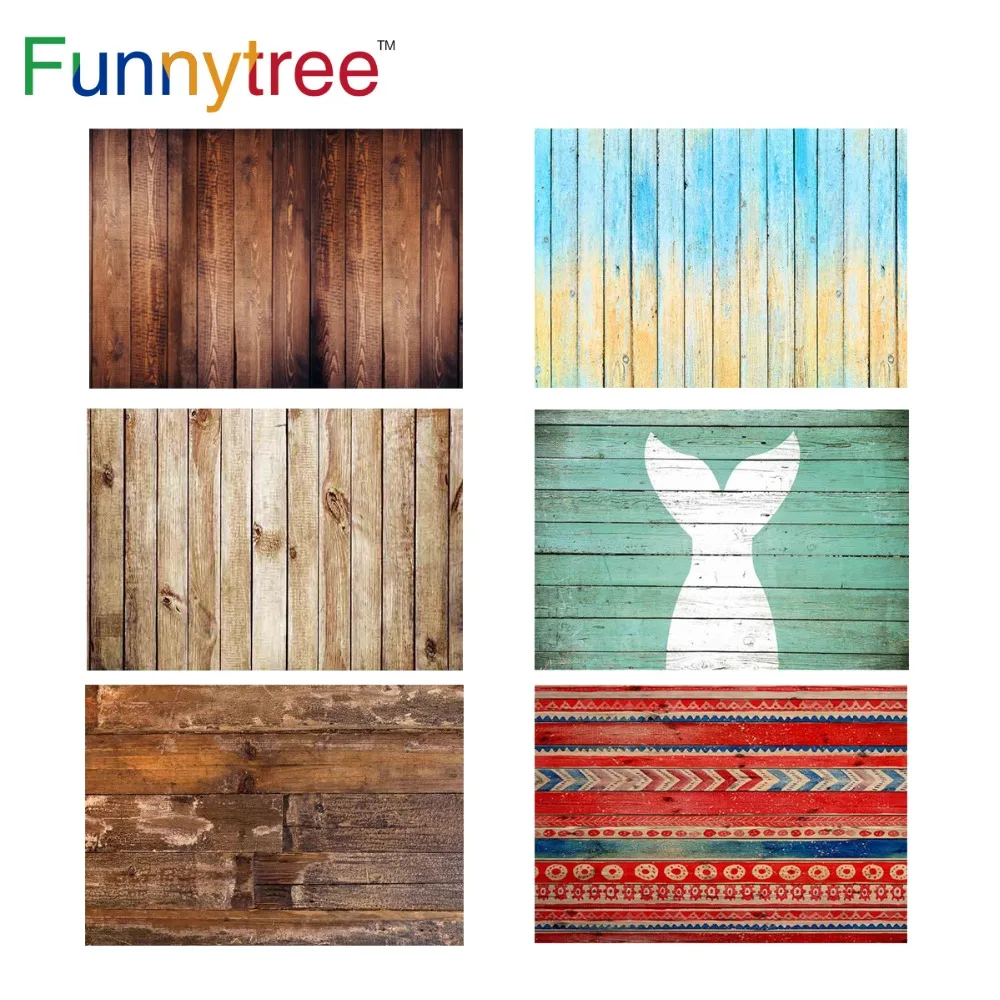 Фотофон Funnytree с Деревянной Стеной Пасхальная Рождественская тема русалки фоны