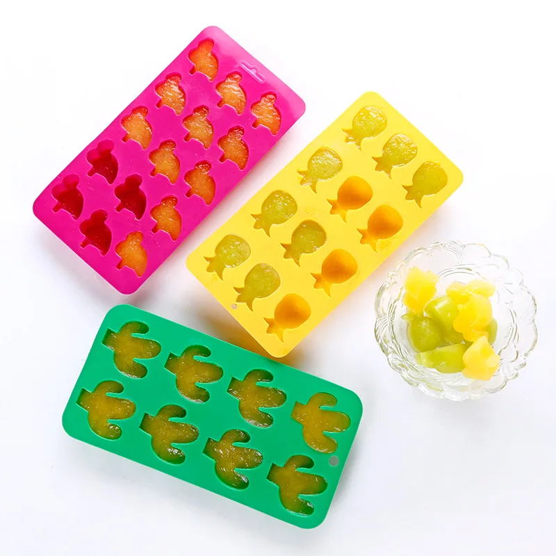 

Silicone Chocolate Candy Mold Cartoon Fruit Tree Cactus Shape Mold for Candy Ice Cube Maker Molds for Baking Biscuit Cake Tool