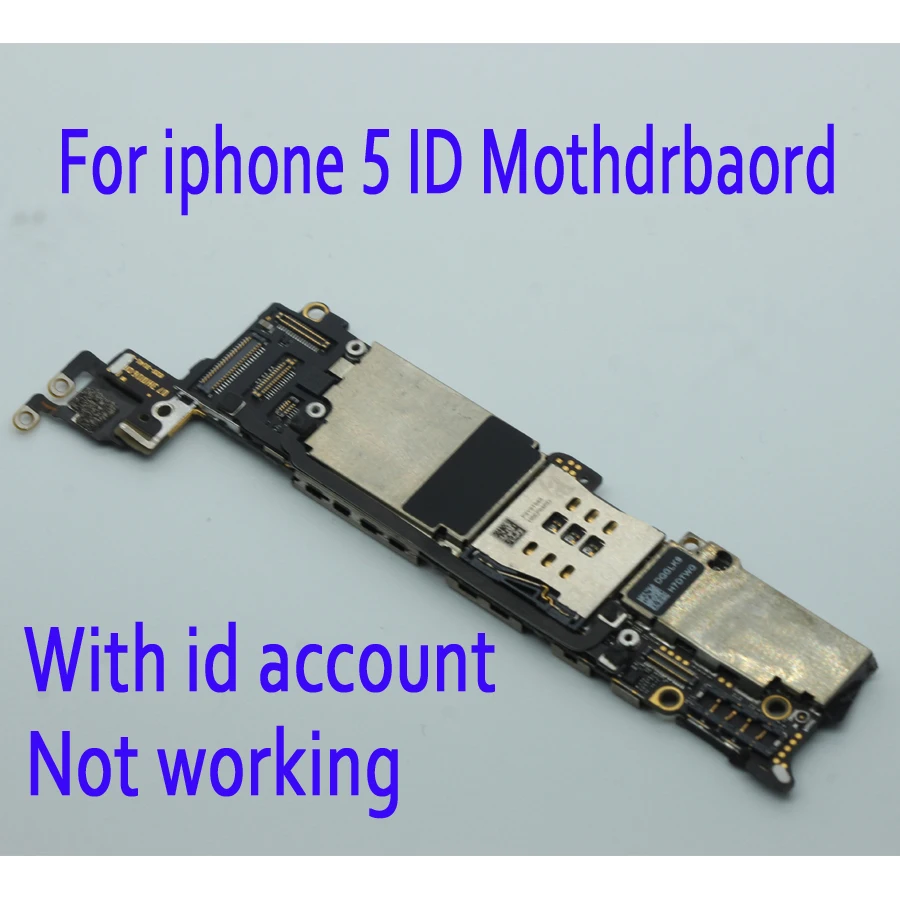 

For iphone 5 with iCloud id lock motherboard 16gb 100% original, Not working,but apply to change cpu, Free Shipping