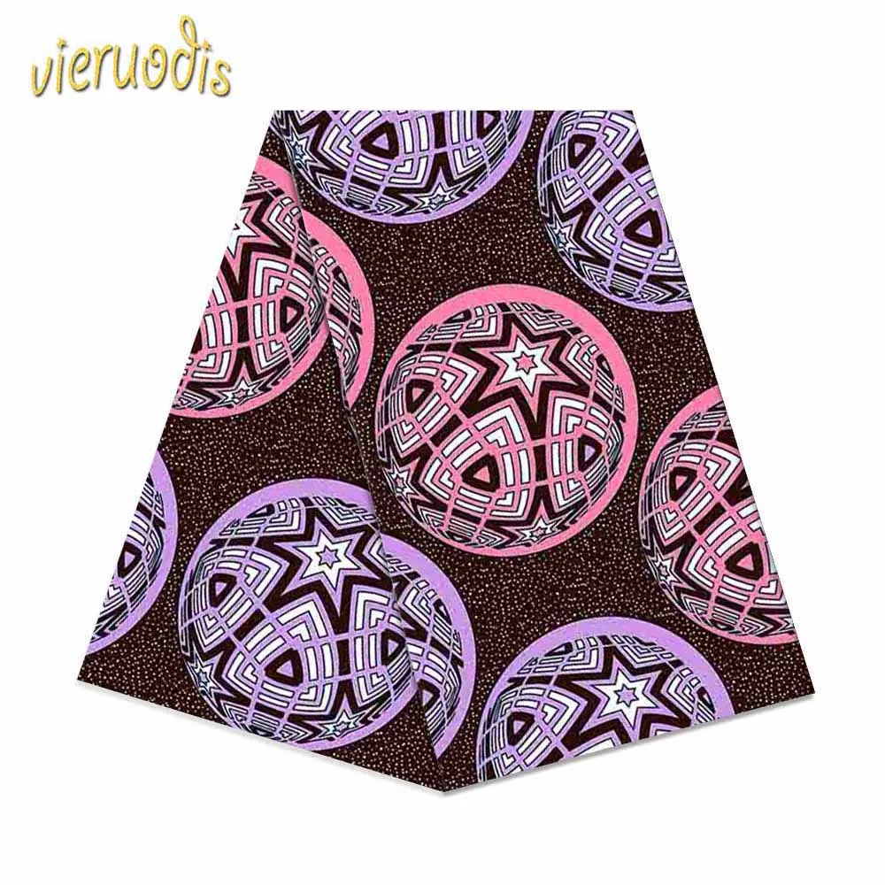 

6 Yards African Wax Fabric 100% Cotton Material Dashiki Printed Real Floral for Dress Nigerian French Embroidered A000300