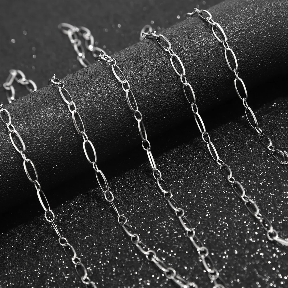 4MM*10MM Stainless Steel Cable Chain Link in Bulk for Necklace Jewelry Accessories DIY Making