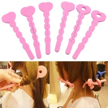 6 шт. модные губки Спиральные Локоны Ролик DIY салон инструмент розовый мягкие волосы бигуди новая распродажа