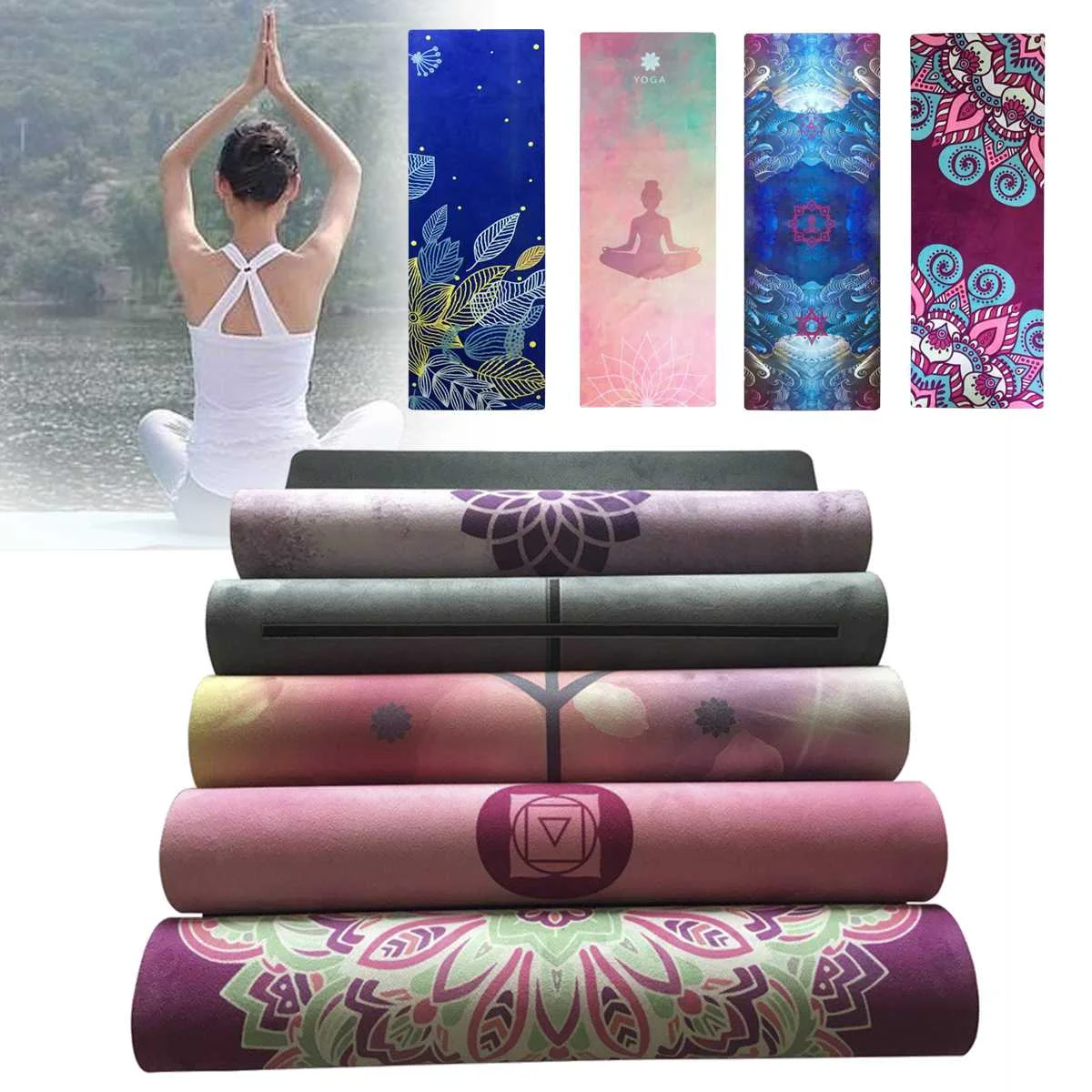 

Natural Rubber Folding Yoga Mat Pad Woman Pilates Non Slip Slimming Exercise Pad Fitness Gymnastics Mats Body Building Yoga Mat
