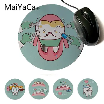 

MaiYaCa cartoon Cute white teeth pattern Anti-Slip Computermat Natural Rubber Round Gaming Mouse Pad Newest Super Cute mouse mat