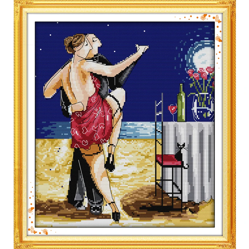Набор для вышивки крестиком The Tango DMC 14 и 11 карат ручная работа|joy sunday|cross stitch kitscross set
