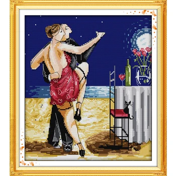 

The Tango Printed Canvas Cross-stitch DMC Counted 14CT and 11CT Cross Stitch Kits DIY Hand Made Embroidery Needlework Crafts