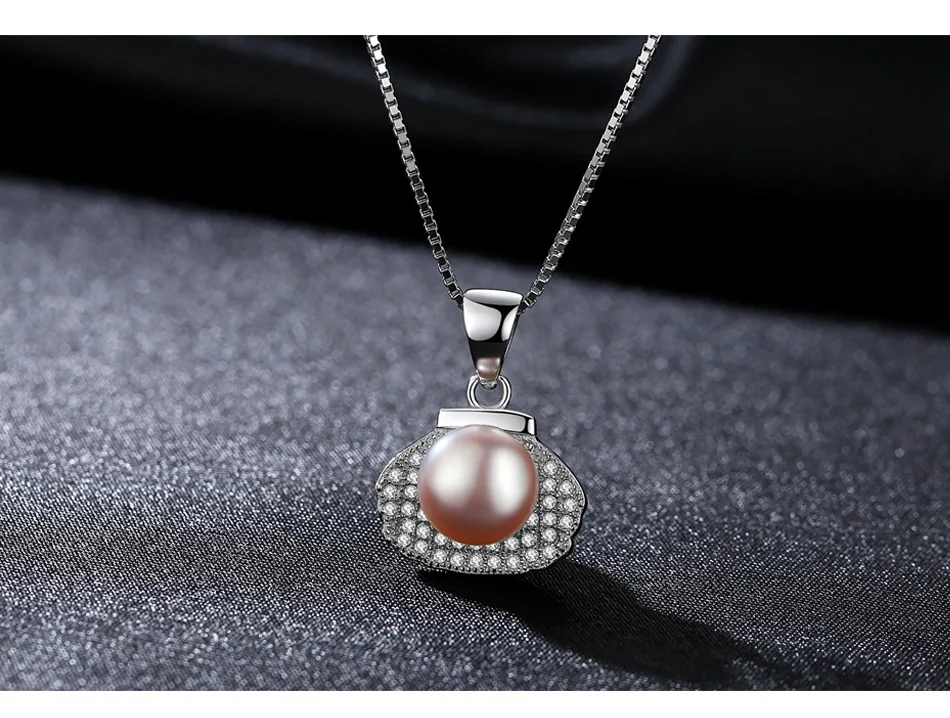 

S925 sterling silver necklace micro-set 3A zircon beads delicate fresh pearl accessories GS06