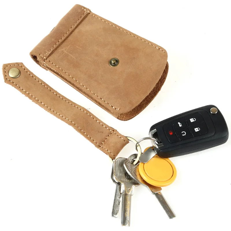 Ретро Винтаж Crazy Horse кошелек из натуральной кожи для ключей чехол для ключей сумка для мужчин ключница ключи Органайзер