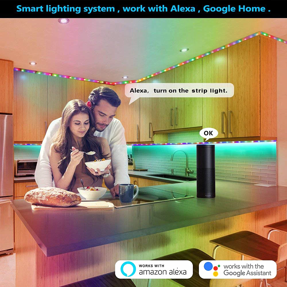 RGB Светодиодная лента 12 В 2835 10 м 15 м WiFi умный беспроводной контроллер гибкий ленточный светильник приложение для Google Home Alexa Ambi светильник ТВ светильник s
