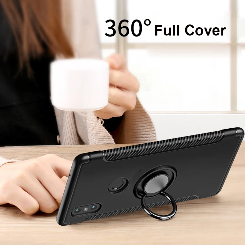 pouch phone Finger Ring 360 Full Protect Case For Xiaomi Mi Mix 2S Mix 2 / For Xiaomi Mi Note 3 Max 3 A1 A2 Cover Case For Xiaomi Mi 6 Mi8 phone pouch case