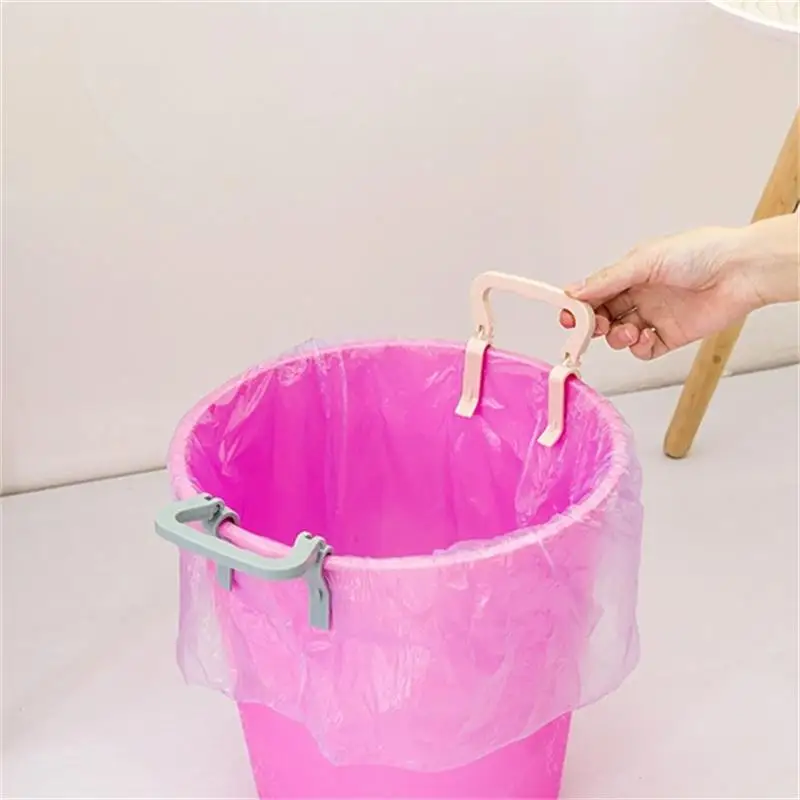 

1 Pcs Home Creative Plastic Portable Garbage Bag Fixing Anti-slip Clip Buckle Barrel Side Holder Household Tool Convenient Life