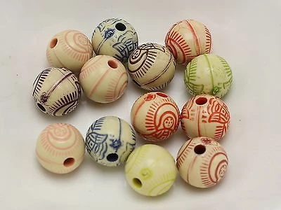 100 Mixed Color Acrylic Kwan-yin Pattern Round Beads 10mm Jewelry Kids  Crafts - AliExpress