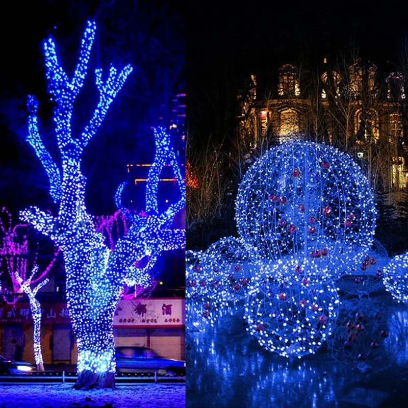 

LED String Light 10M 100 LED Blue Lights Decorative Christmas Party Festival Twinkle String Lamp Bulb with Tail Plug 220V EU