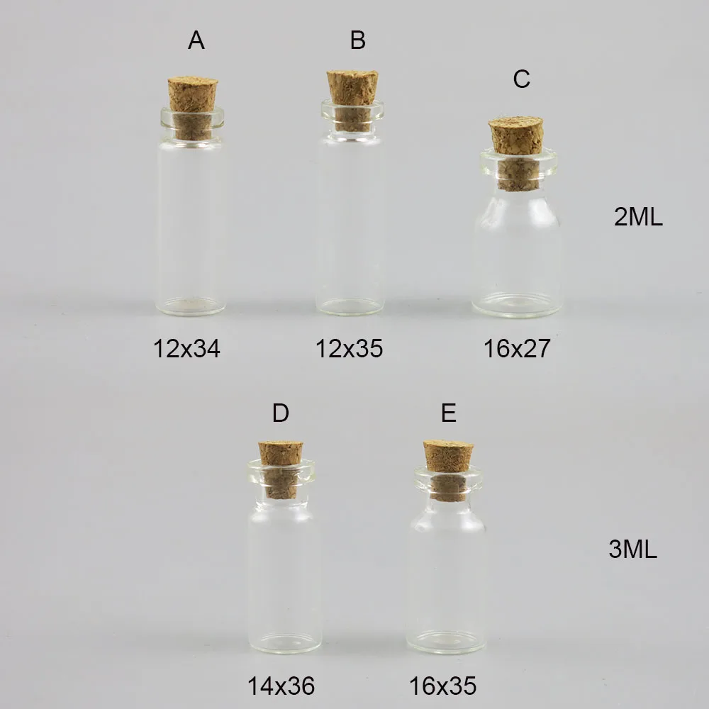 Download Empty 2ml 3ml Clear Small Glass Bottle with Cork 3cc ...