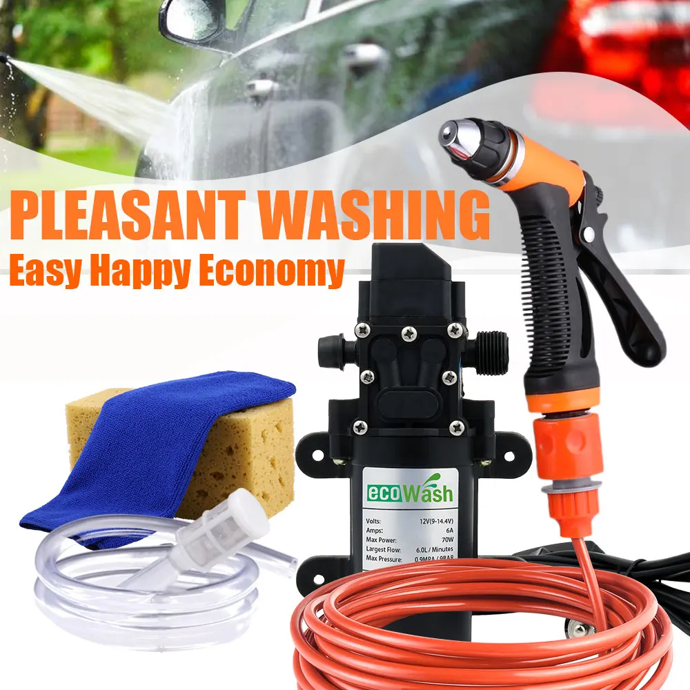 Online 12V lavado de coche pistola de lavado de alta presión limpiador de cuidado del coche máquina de lavado portátil Dispositivo de limpieza de Auto eléctrico