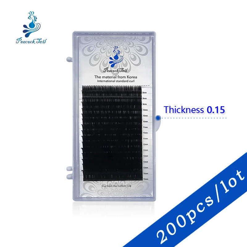 

wholesale 16 rows eyelashes for extension professional completa Eyelash extensions individual eyelashes Peacock tail 0.15 200pcs