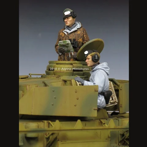 Зимний набор Panzer Crew 1/35 года с 4 разными головками солдат из смолы GK военная тема