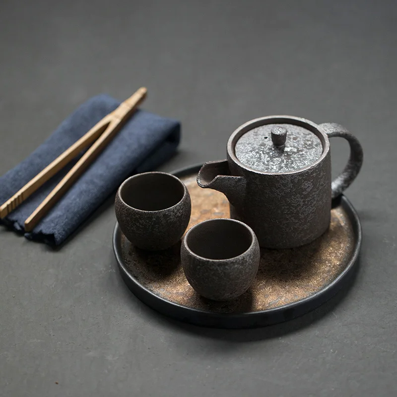 TANGPIN китайские чайные наборы кунг-фу керамический чайник с 2 чашками и поддоном японский чайный набор Посуда для напитков - Цвет: Style F