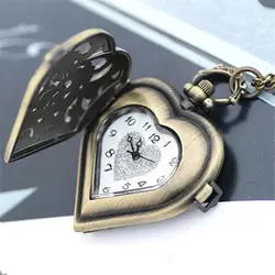 Женские полые карманные часы в форме сердца, ожерелье, подвеска, цепочка, подарок, женские брелоки, часы Relogio De Bolso