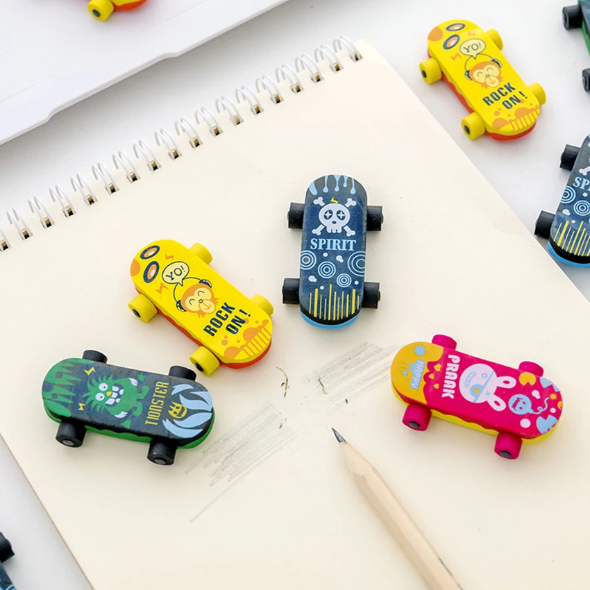 

Soft Rubber Skateboard Shape Eraser Student Prize Reward Stationery Cute Eraser School Office Supplies Gift for Children