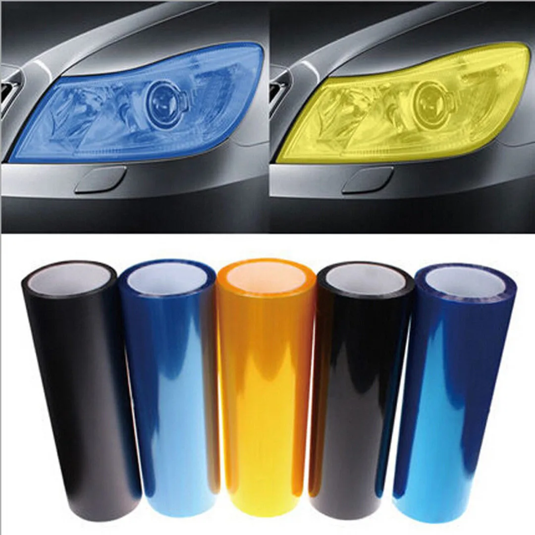

New Arrival 1pc 30*60CM PVC Car Vehicle Headlight Tail Light Vinyl Film Wrap Sticker Decal 5 Colors