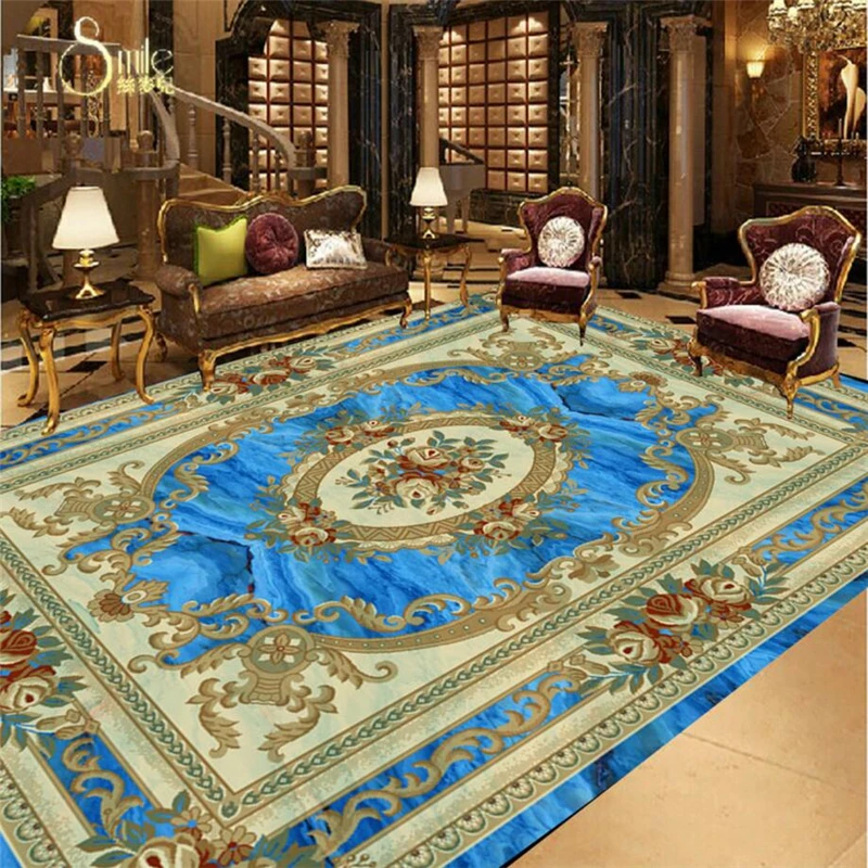 beibehang European Custom 3D floor wallpaper for walls 3 d non-slip waterproof self-adhesive PVC floor sticker painting Murals custom european style carpet tiles 3d floor painting mural non slip waterproof self adhesive bedroom living room floor wallpaper