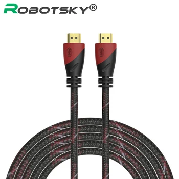 

Robotsky High Quality Nylon Braid HDMI Cable 5M 10M HDMI Cord for PS4 Xbox Projector HD LCD Apple Computer TV PC Laptop
