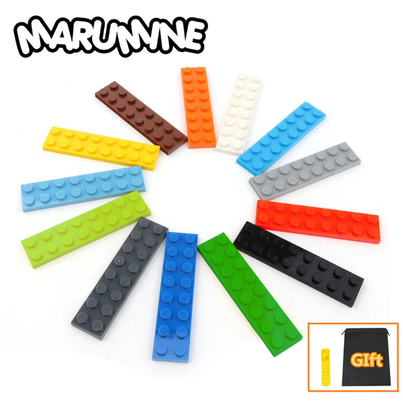 

Marumine Building Bricks 2 x 8 Dots Plate 80PCS Creator MOC Blocks Bulk Parts Accessories Educational DIY Toys for Kids