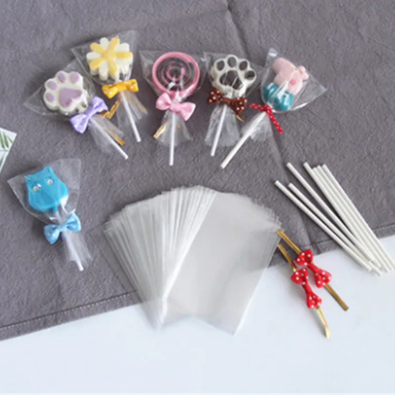 

100Pcs Transparent sweets small Plastic Bags Candy Lollipop Packaging Cellophane Cello Bag Wedding Party Decorations Gift Bags