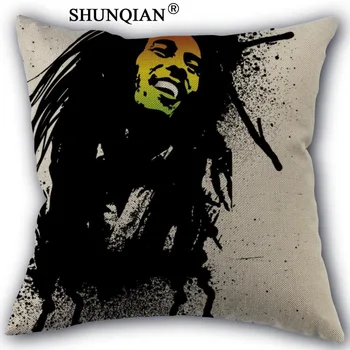 

New custom Bob Marley Canvas pillowcase Wedding Decorative PillowCase 45x45cm one sides Cotton Linen For Home Pillow Cover