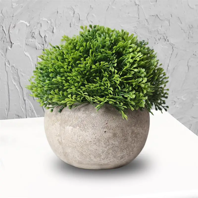 Artificial Plant Vintage Plastic Potted Green Fake Plant Decor Plant Artificial Planters Indoor