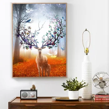 

CAMMITEVER Handicrafts Diy Diamond Painting Deer Rhinestone Cross Stitch Mosaic Picture Diamond Embroidery Animal