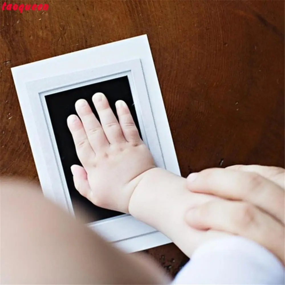 Taoqueen Kit With An Included Clean-Touch Ink Pad Hand& Footprint Makers Baby Souvenirs Baby Handprint Footprint Photo Frame