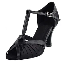 Zapatos De Baile; высота каблука 8 см; цвет черный, коричневый; обувь для сальсы с открытым носком; удобная женская обувь для танцев; обувь для латинских танцев; ZC33