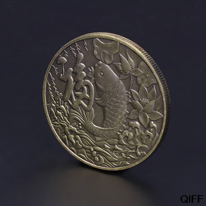 Памятная монета Lucky Fish удачливая Золотая коллекция декора художественные подарки сувенир May06