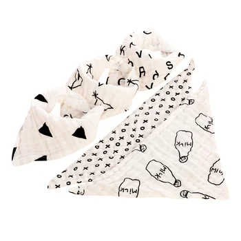 

5 Pcs Cotton Soft Baby Bibs Layers Gauze Baby Mouth Towel For Baby Boys Girls Comfortable Infant Saliva Towel Trangle Bibs
