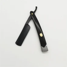 Black Steel Super Sharp Razor Men Manual Straight Razor Traditional Handmade Remover Tool Facial Hair Eyebrow Beard Shaver 045-c