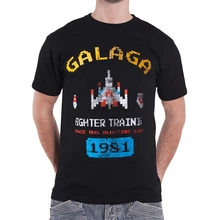 Arcade clásicos camiseta Galaga Vintage Retro Gamer hombre negro (2)