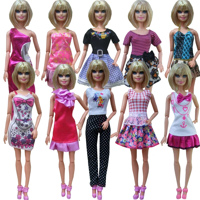 

5sets=clothes pants or mini skirt set fashion outfit Clothes suit set coat for barbie doll dress for girl gift