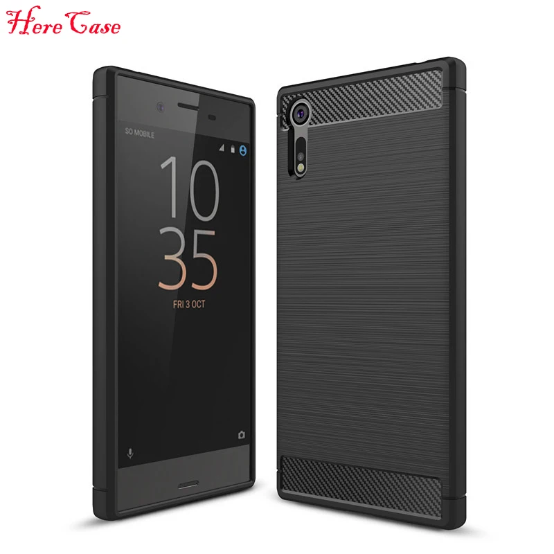 High quality Carbon Fiber Phone Case For Sony Xperia XZ F8332 / XZs G8232 Silicone Anti-drop Cover 5.2&quot Capa | Мобильные