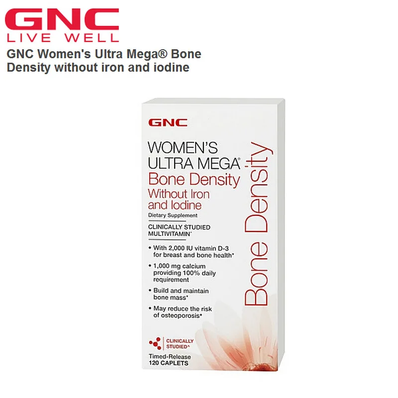 

Free shipping Women's Ultra Mega Bone Density without iron and iodine 120 Caplets