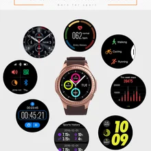 mtk2503 Bluetooth GPS Смарт часы с Камера sim-карты сердечного ритма высота полный круглые часы для IOS телефона Android VS kw18
