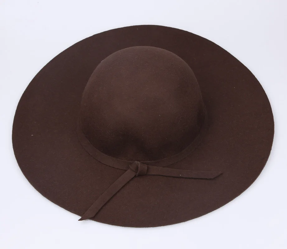 Новые шляпы для женщин винтажные шерстяные фетровые крученые с широкими полями Клош флоппи топ шапки